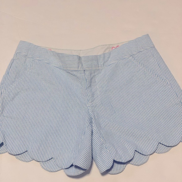 Lilly Pulitzer Pants - Lilly Pulitzer The Buttercup Short in Blue & White Stripe Seersucker